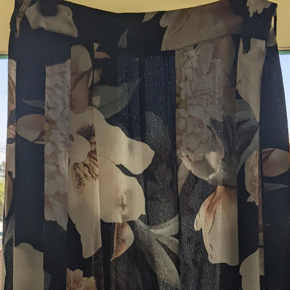 High Waist Wide Leg Pants Floral Print - Picture 6 of 10